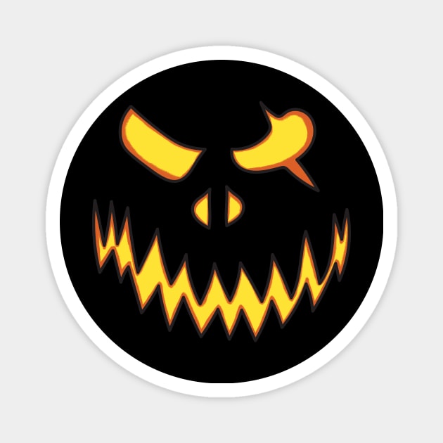 Halloween pumpkin face Magnet by Ricky Aditya